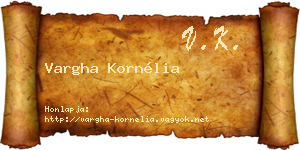 Vargha Kornélia névjegykártya